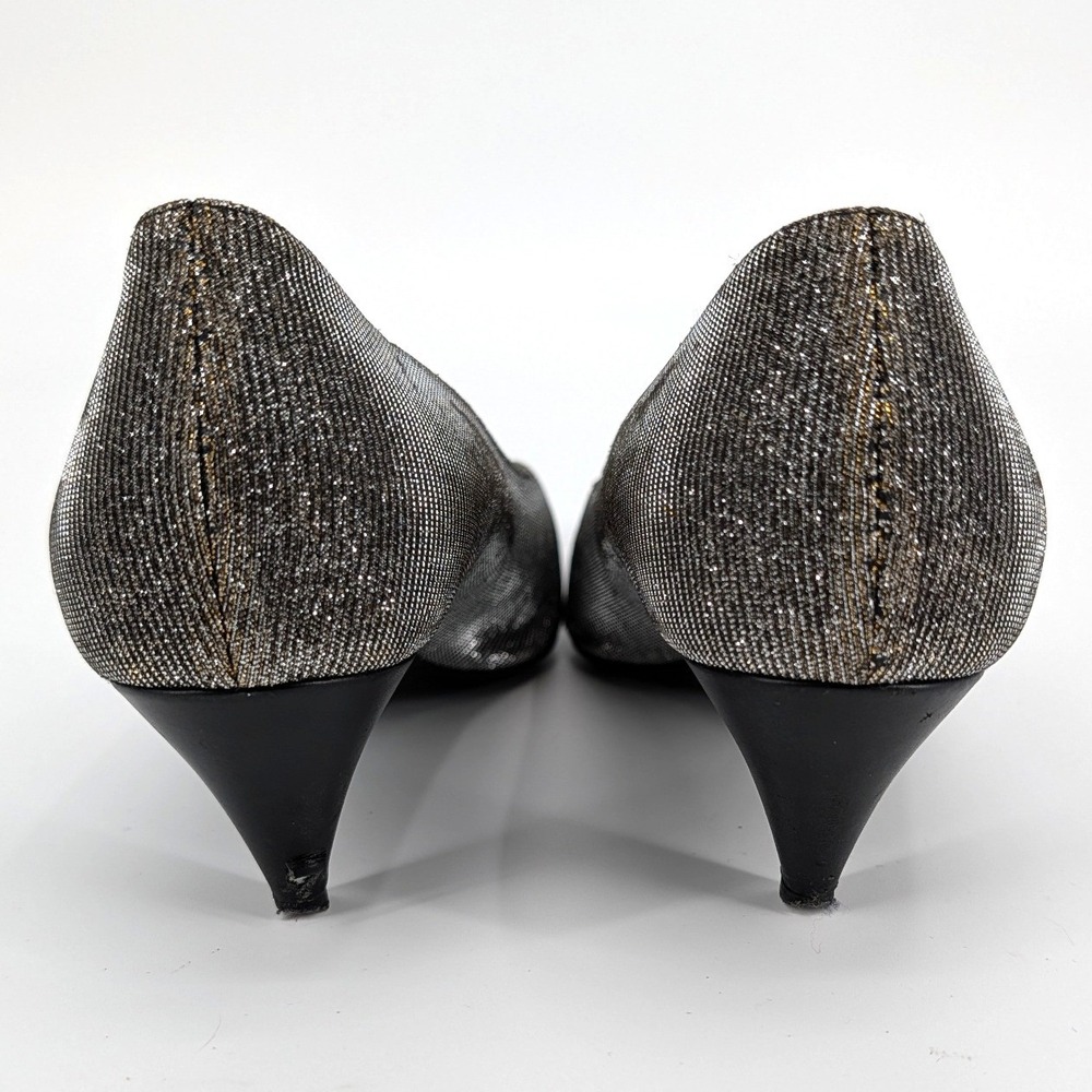 Saint Laurent Metallic Galaxy Glitter Pointed Toe Kitten‎ Heel Charlotte 55  38 - Picture 3 of 8